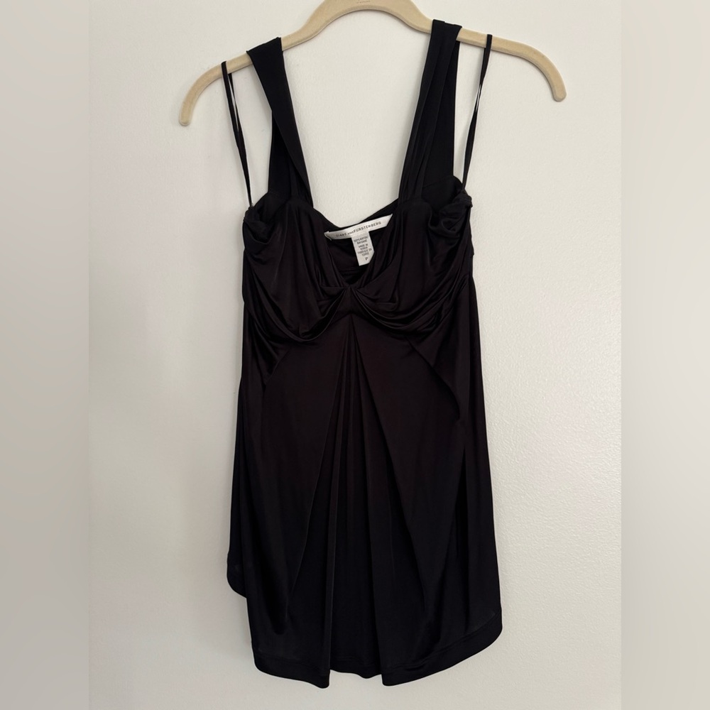 Diane von Furstenberg Black Top Size P Like New